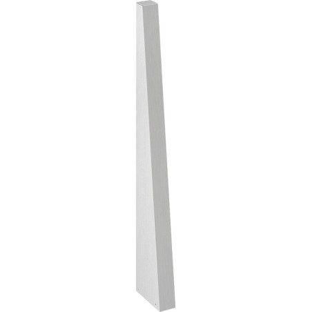 Brushed stainless steel end panel, narrow top edge and wider base