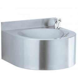 Drinking fountain wall mounted in stainless steel brushed
