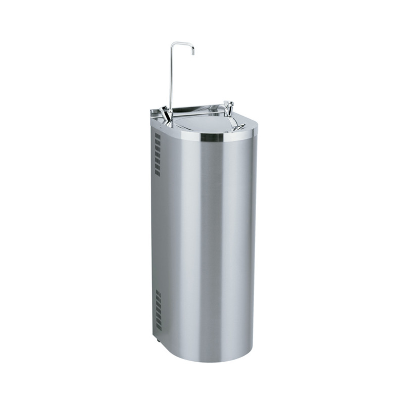 Photo Fresh water fountain stainless steel on foot semi-column glass filling and bottle FO-B02