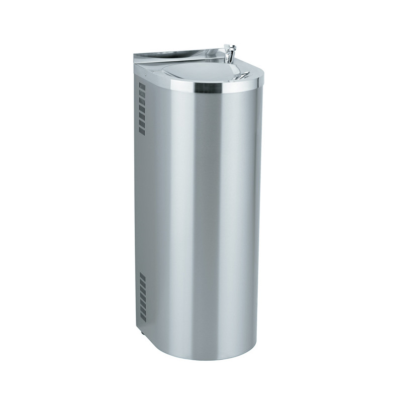 Photo Fontaine inox sur réseau à poser au sol semi-colonne FP-002