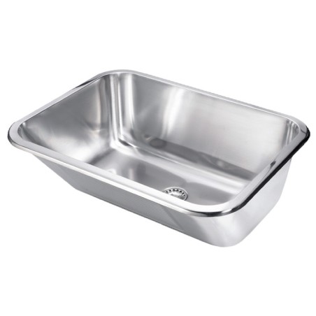Lavabo de acero inoxidable para instalación o montaje en pared con pendiente acanalada