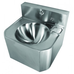 Wash basin mural stainless steel vandal proof integrated faucet