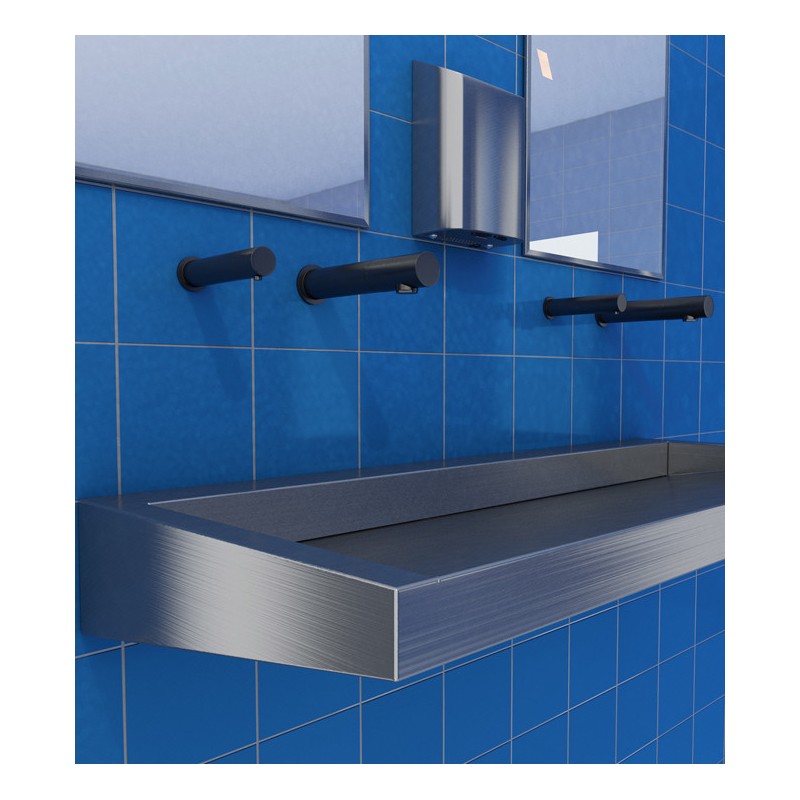 Robinet noir mat mural automatique RONDEO eau et savon