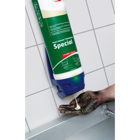 Dispensador automático de microbolas de jabón de pared