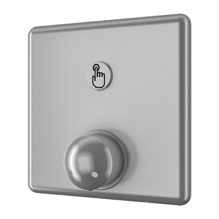Plaque de commande inox avec bouton piézo et molette ronde de réglage du mélange