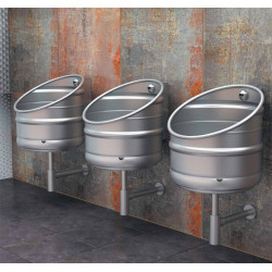 Miniature-2 Urinario de acero inoxidable KEG diseño barril de cerveza con enjuague automático UR-30-EB
