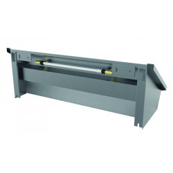 Miniature-4 Stainless steel communal sink with backsplash and integrated plumbing INTER-1-100