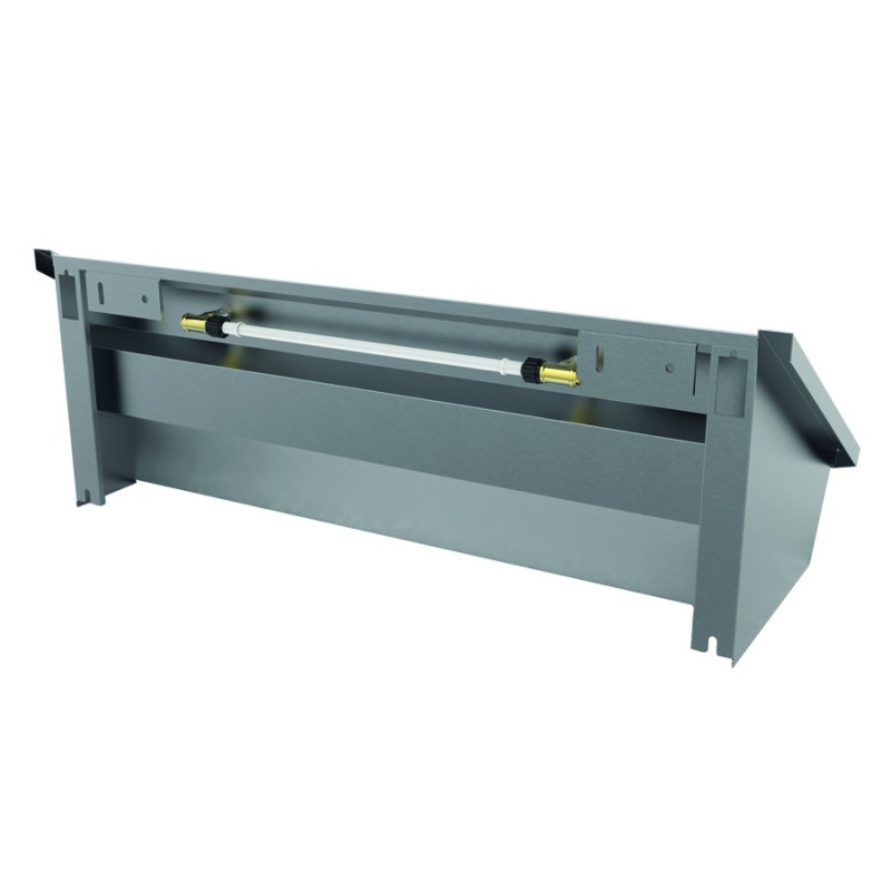 Fregadero colectivo de acero inoxidable con revestimiento de fontanería integrado