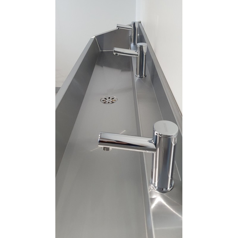 Lavabo collectif inox avec robinets électroniques ELITE