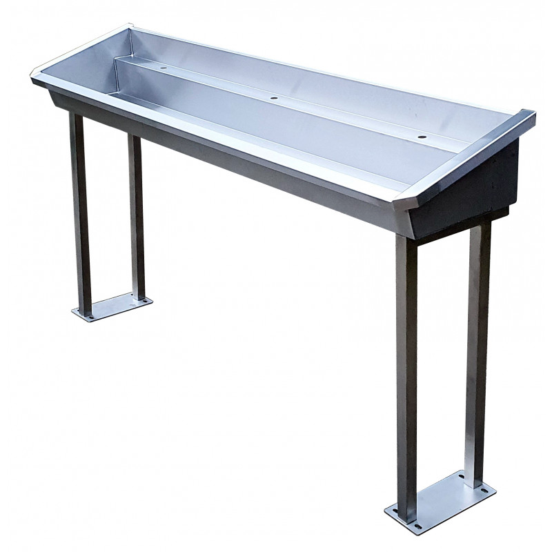 Photo On feet self-supporting stainless steel collective washbasin INTER-P9-60