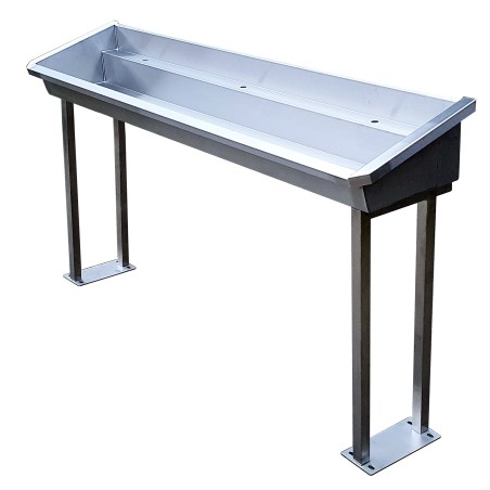 Lavabo collectif inox sur pieds autoportants