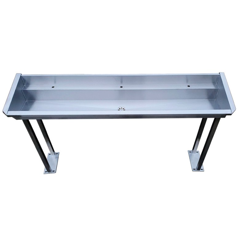 Wash basin collective stainless steel on foot floor standing