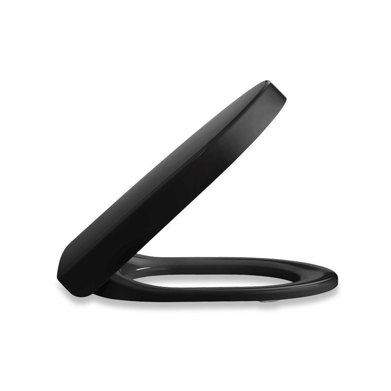 Asiento de inodoro de diseño en negro con cierre suave