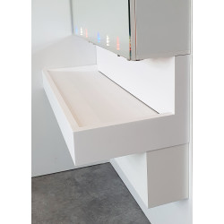 Miniature-2 Design washbasin, slotted with invisible drain for mirrored vanity unit TL-PVI600D