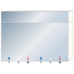 Miniature-3 2-station mirror unit with integrated soap, water and air accessories RES-8502