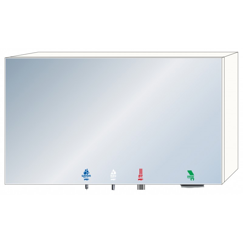 Photo 4 in 1 soap - water - air - paper mirror cabinet RES-855