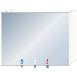 Armario de espejo 3 en 1 con jabón, agua y aire para lavabos colectivos