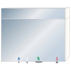 Miniature-1 Module miroir 4en1 pour lavabo en collectivités avec imposte fixe hauteur total 1000 mm RES-867