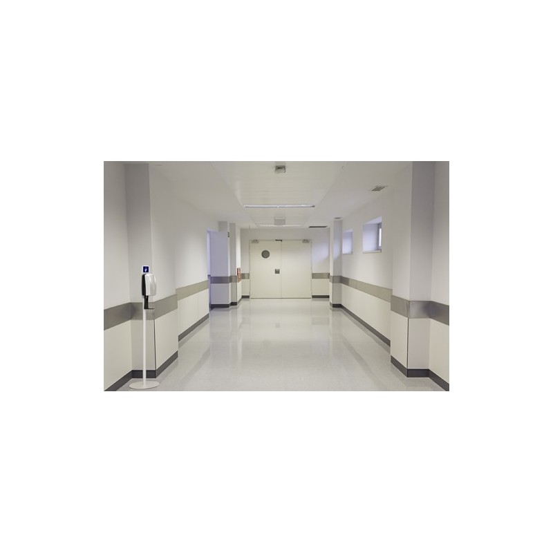 Gel-hydroalcoholic dispenser on stand doctor, clinic, hospital