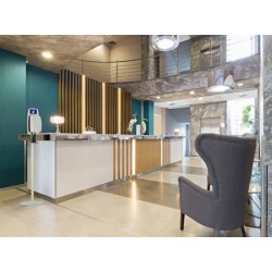 Miniature-9 Dispensador automático de gel hidroalcohólico sobre soporte para la recepción del hotel DSV-TO