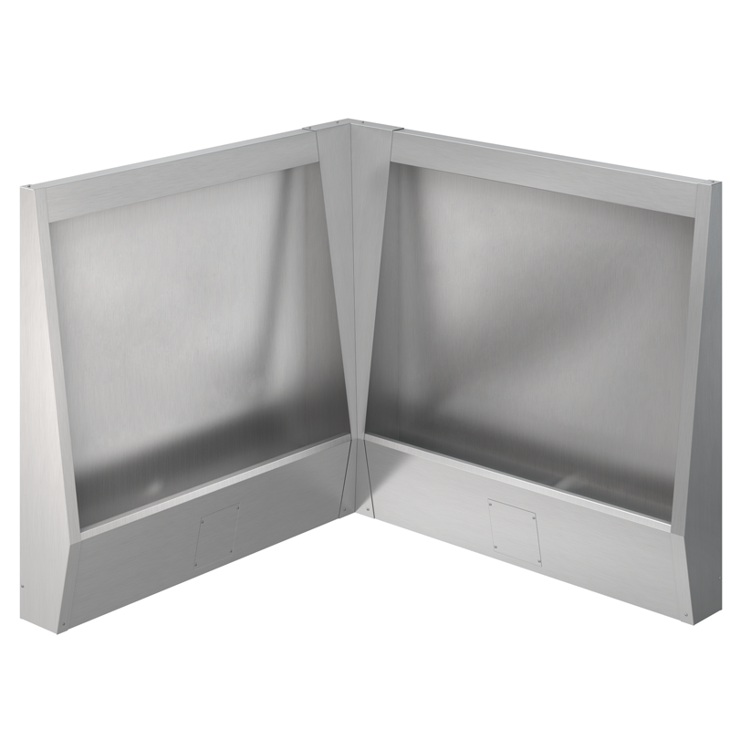 Corner dividers between recessed through urials on foot