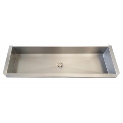Collective stainless steel washbasin for wall-mounted taps