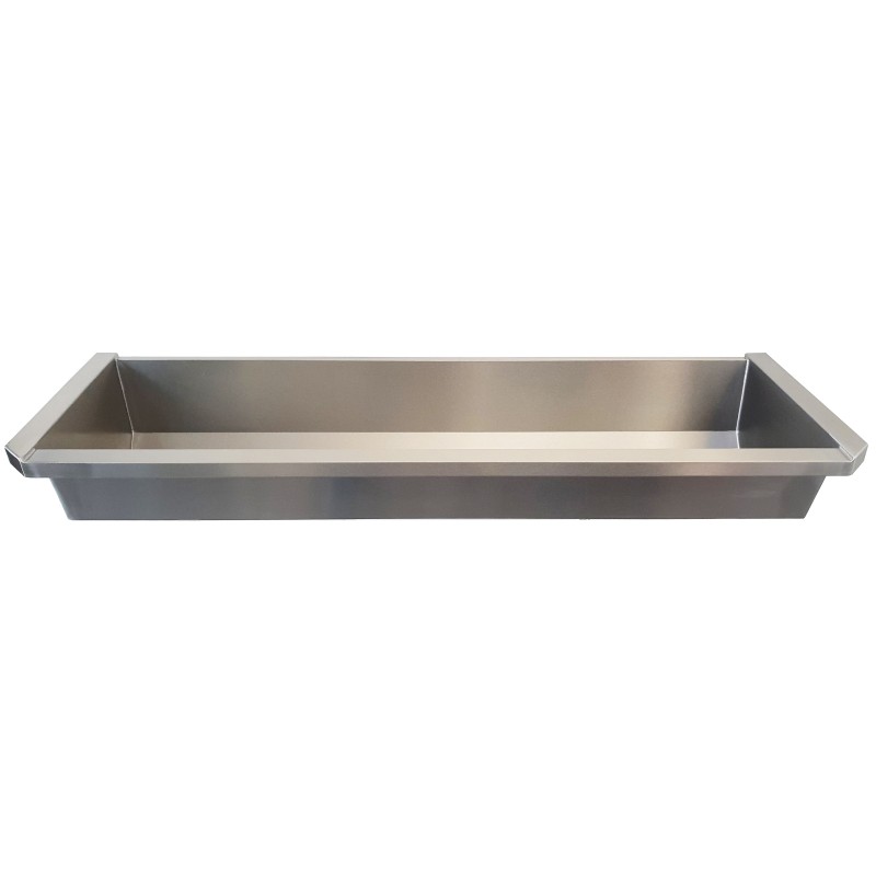 Stainless steel washbasin for wall-mounted taps
