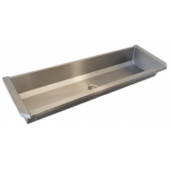 Stainless steel community trough for wall taps