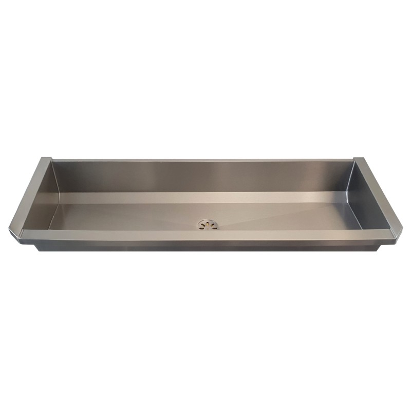 Stainless steel wall-mounted washbasin for industry, schools, public places