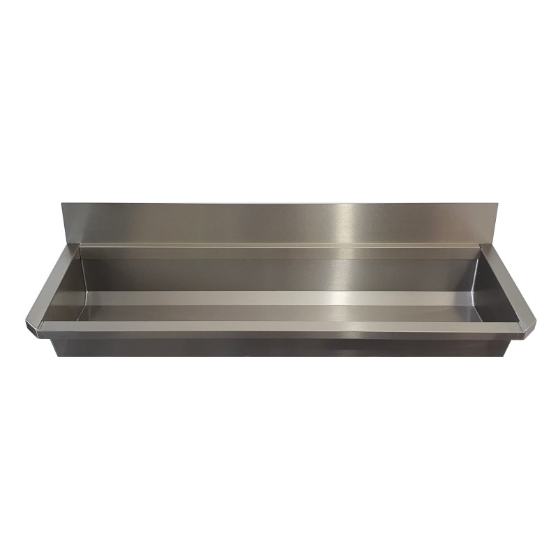 Wall-mounted stainless steel school washbasin
