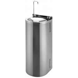 Miniature-3 Stainless steel drinking fountain on the floor with a second spout for filling bottles, flasks, etc. FP-002