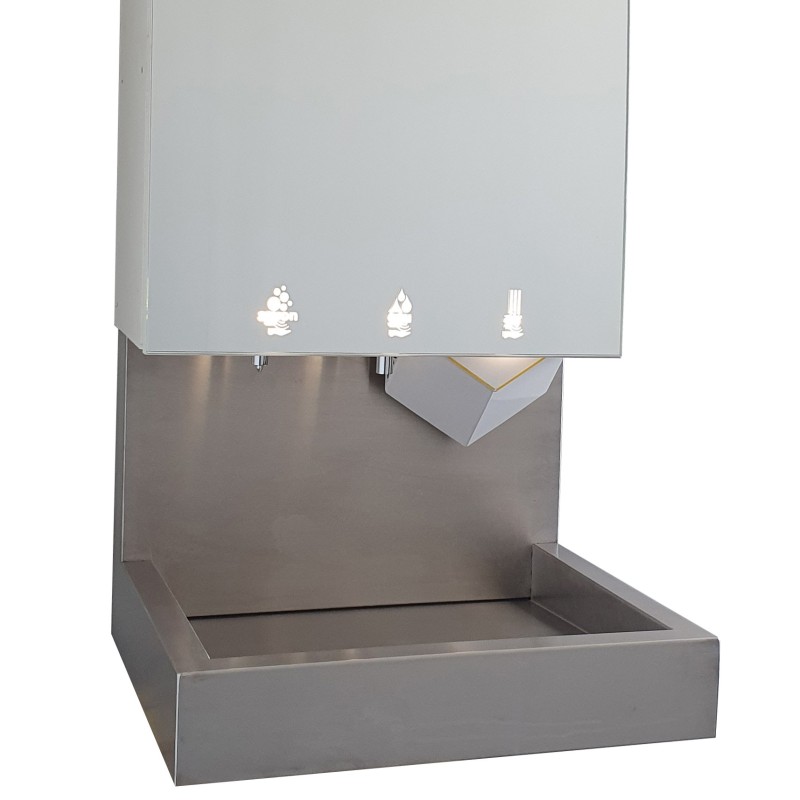 Meuble haut miroir 3en1 avec sèche-mains Dyson Airblade filtre Hepa et lavabo inox L-114-D