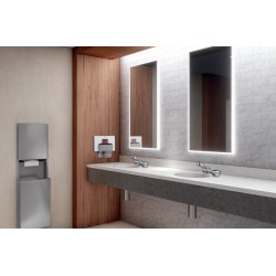 Miniature-2 Recessed stainless steel paper and bin combo unit BO-43944