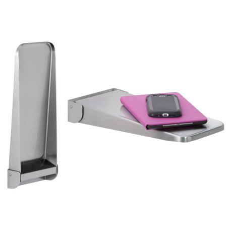 Etagère porte objets relevable inox pour sanitaires