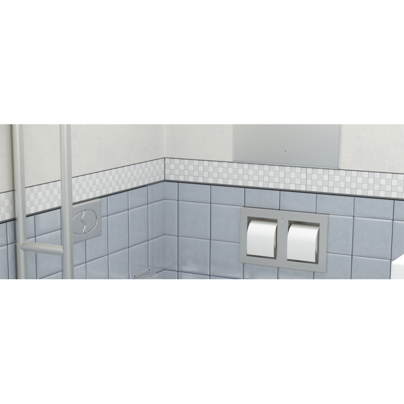 Instalación doble portarrollos inox en baños públicos