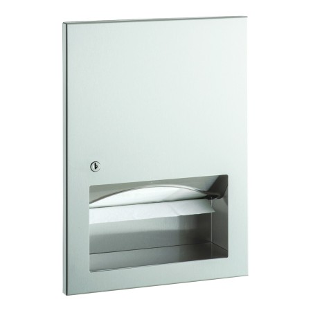 Distributeur de papier essuie-mains encastrable inox brossé avec serrure