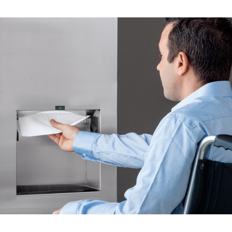 Hand towel dispenser disabled access