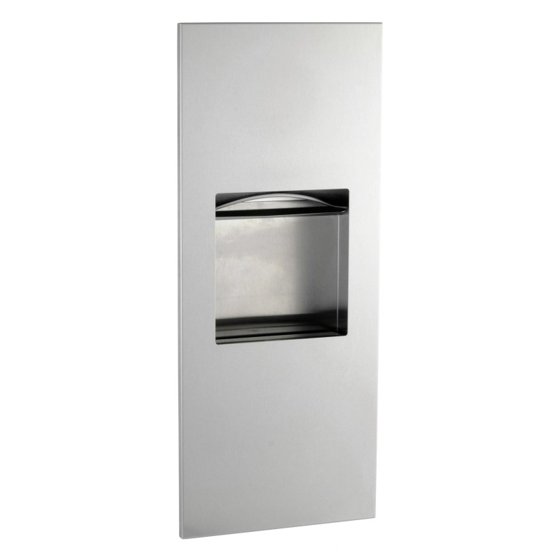 Combinado inox empotrado dispensador toallas y papelera - SUPRATECH
