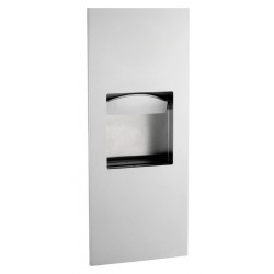 Unit paper towel dispenser and waste bin  stainless steel
