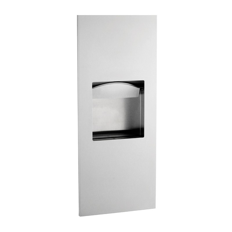 Photo Combiné papier poubelle encastré inox design épuré BO-36903