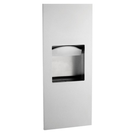 Combiné papier poubelle encastré inox design épuré