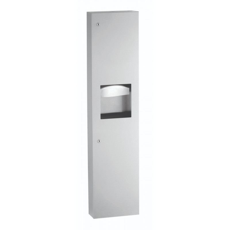 Photo Wall-Mounted Stainless Steel Paper Dispenser and Receptacle Combination Unit BO-380349