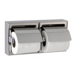 Dispensador de papel higiénico doble de acero inoxidable para montaje en pared