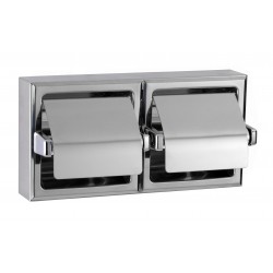 Miniature-2 Double porte rouleaux WC inox avec couvercle de protection BO-6999