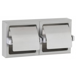 Miniature-2 Wall mounted double roll holder, stainless steel brushed finish BO-6999
