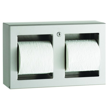 Distributeur papier 2 rouleaux inox en applique antivandalisme