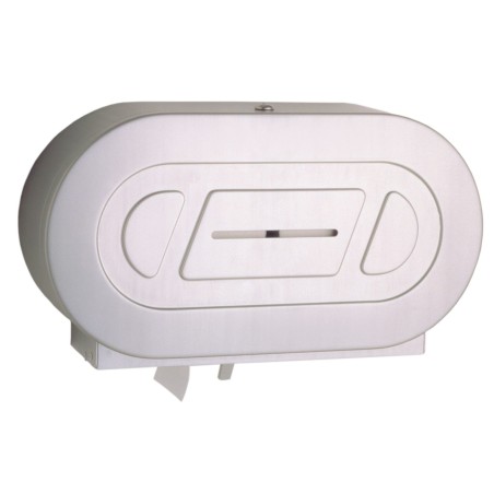 Porte-rouleaux maxi papier WC double inox grande capacité