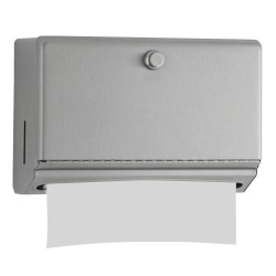 Distributeur compact essuie mains papier mural inox avec option loquet sans serrure