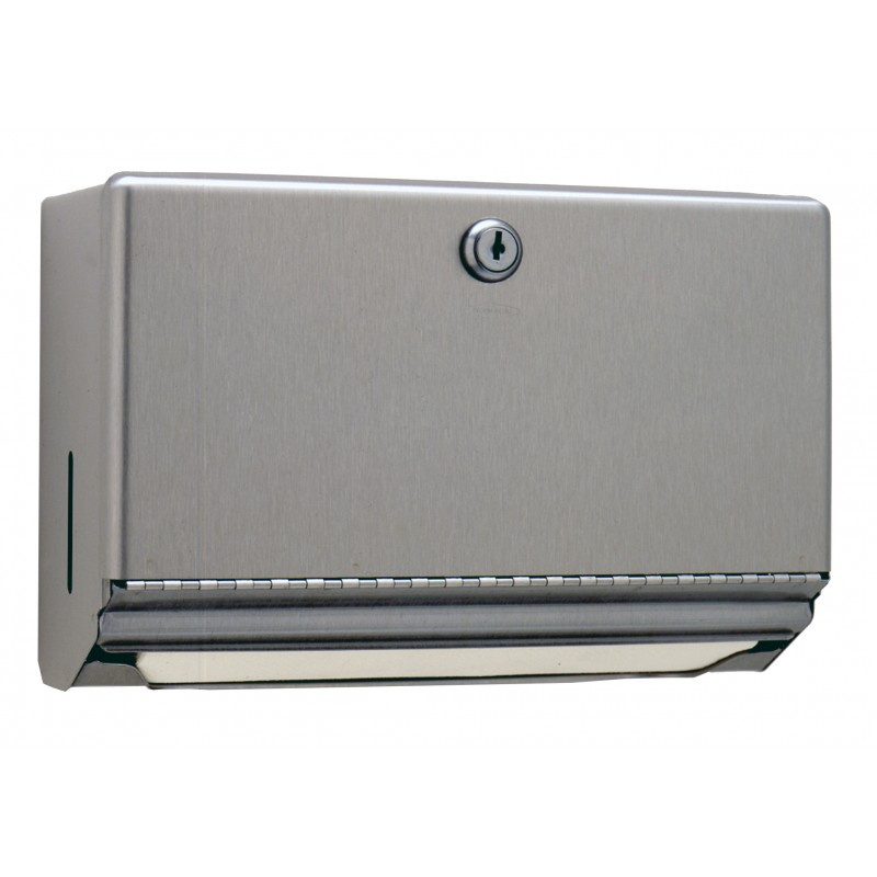Photo Distributeur mural inox mini essuie mains papier  avec serrure BO-26212