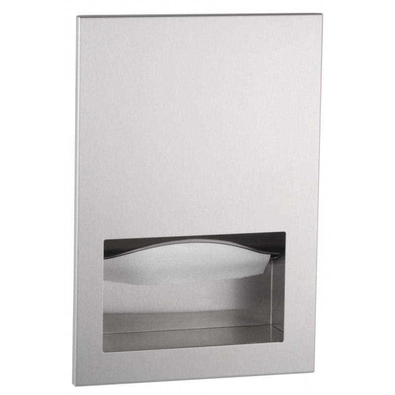 Photo Recessed hand paper towel dispenser with lock in stainless steel BO-35903